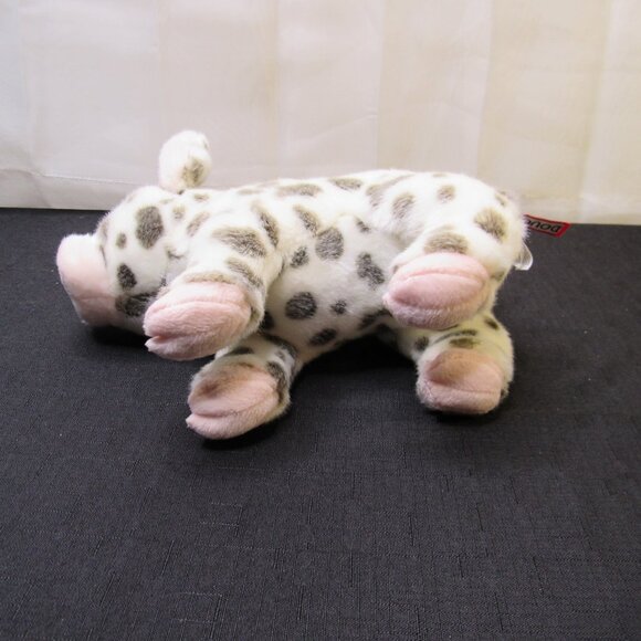 Douglas Pig Piglet Plush Toy White Grey Spotted Realistic Curly Tail Pink Ears G - Picture 6 of 12